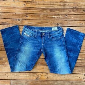 Diesel gold sequins Lowky jeans marble blue low rise  in size 27 straight leg